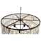 Black Iron Glam Drum Chandelier, 13" x 24" x 24"